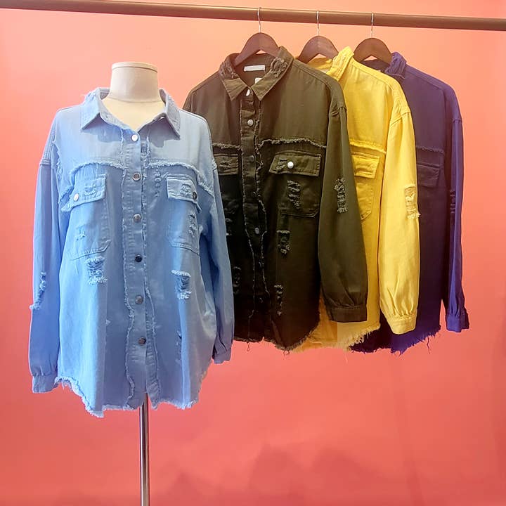 WASHED DISTRESSED JACKET for wholesale by Mapcie