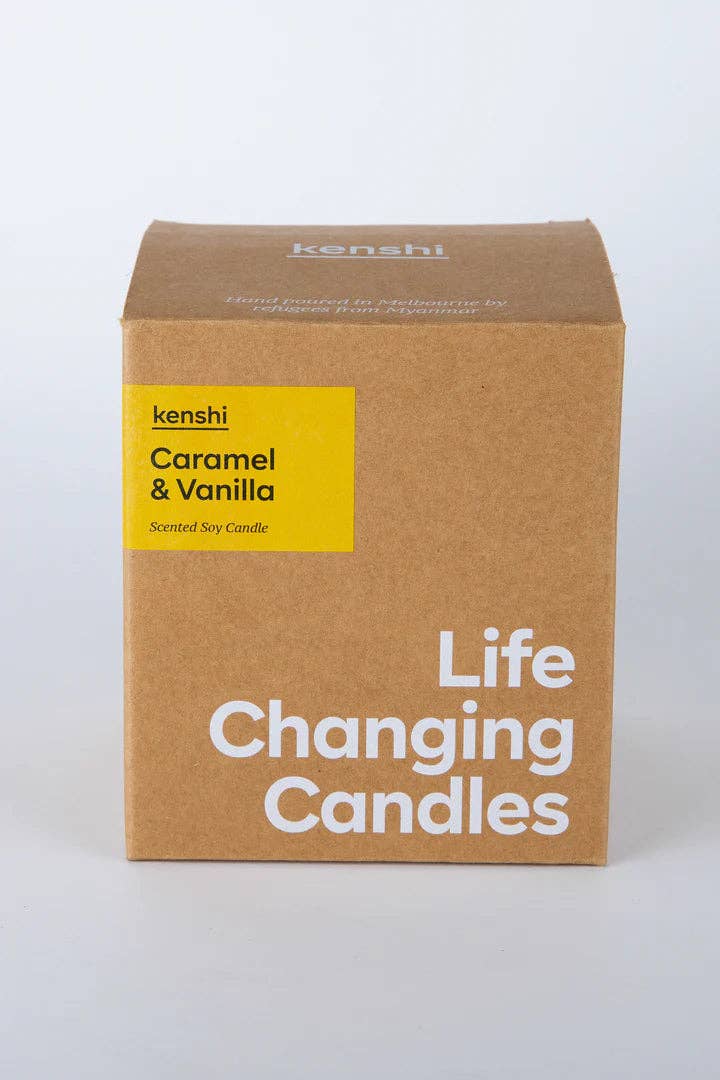 Kenshi Candles - Vente Bougie en bocal - Caramel et vanille 220g1
