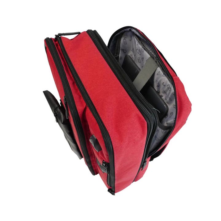 My Podologie – wholesale Backpack – Unisex – MADRAGUE Convertible Medical Backpack - Red / Black3