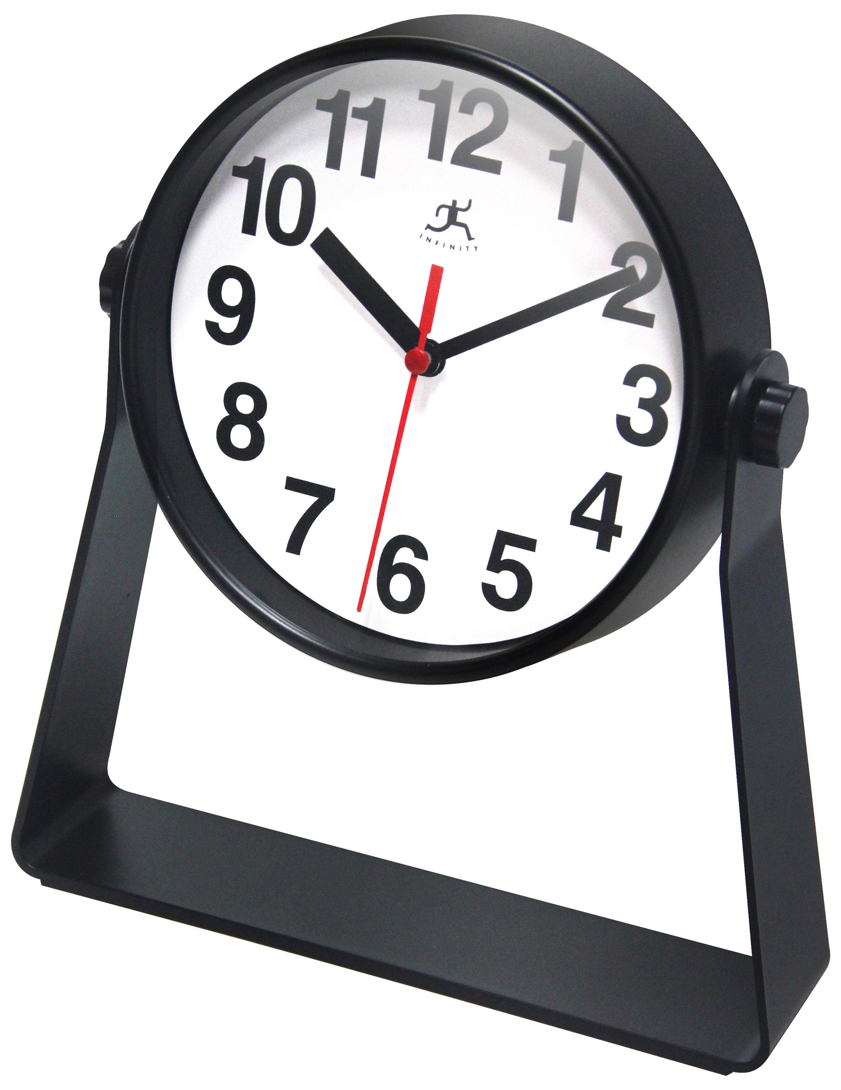 Infinity Instruments - Wholesale Desk Clock - Table Clock Irregular Black  Tabletop Clock 9 Inch1