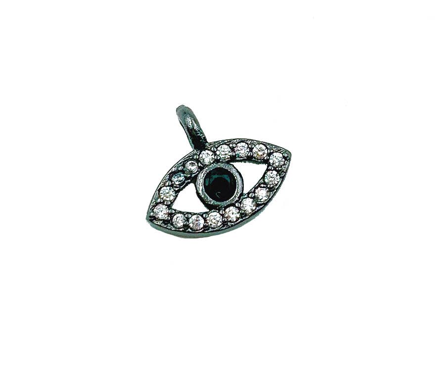 Beads Creation - Venta al por mayor Abalorios/colgantes individuales - Colgante de Amuleto de Ojo Turco con Micro Pavé de CZ Negro y CZ Zafiro6