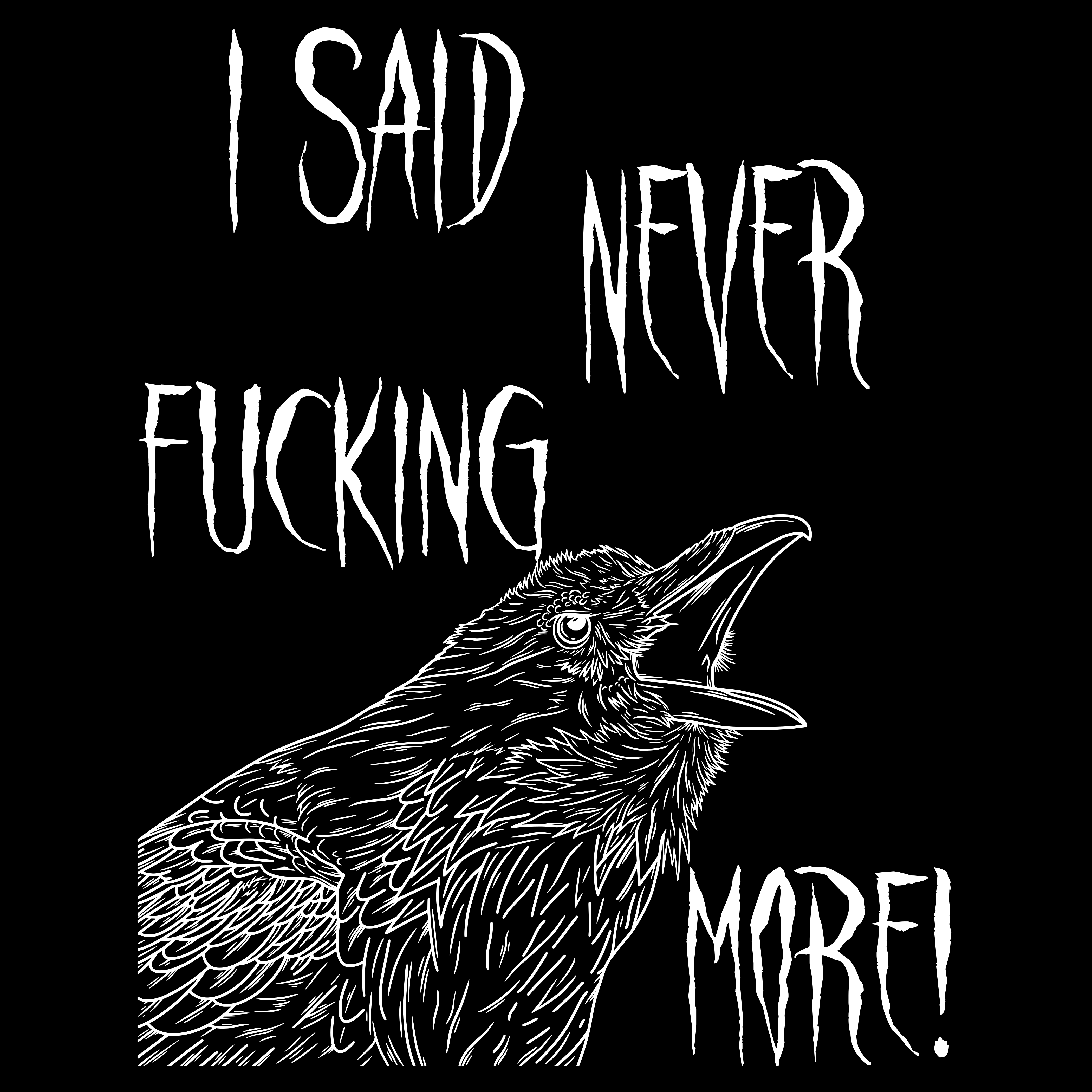 Thread By Dawn - Wholesale Screen Printed T-Shirt - Unisex - Nevermore Edgar Allan Poe Raven T-shirt3