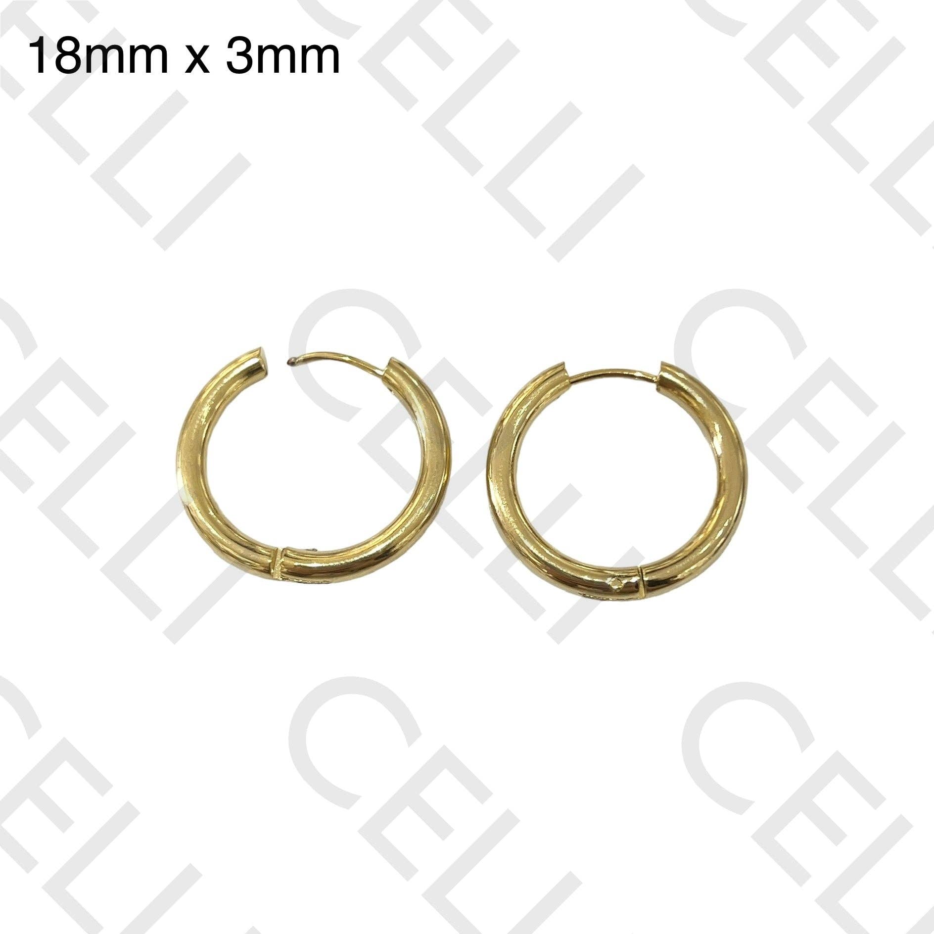 Celli Biju - Wholesale Hoop Earrings - Steel Hoop Earrings - simple 3mm10