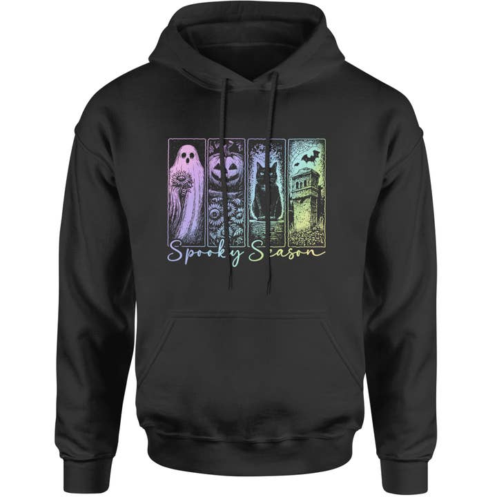 Spooky Season Cute Pastel Halloween Design Adult Hoodie Sweatshirt for wholesale by Expression Tees
