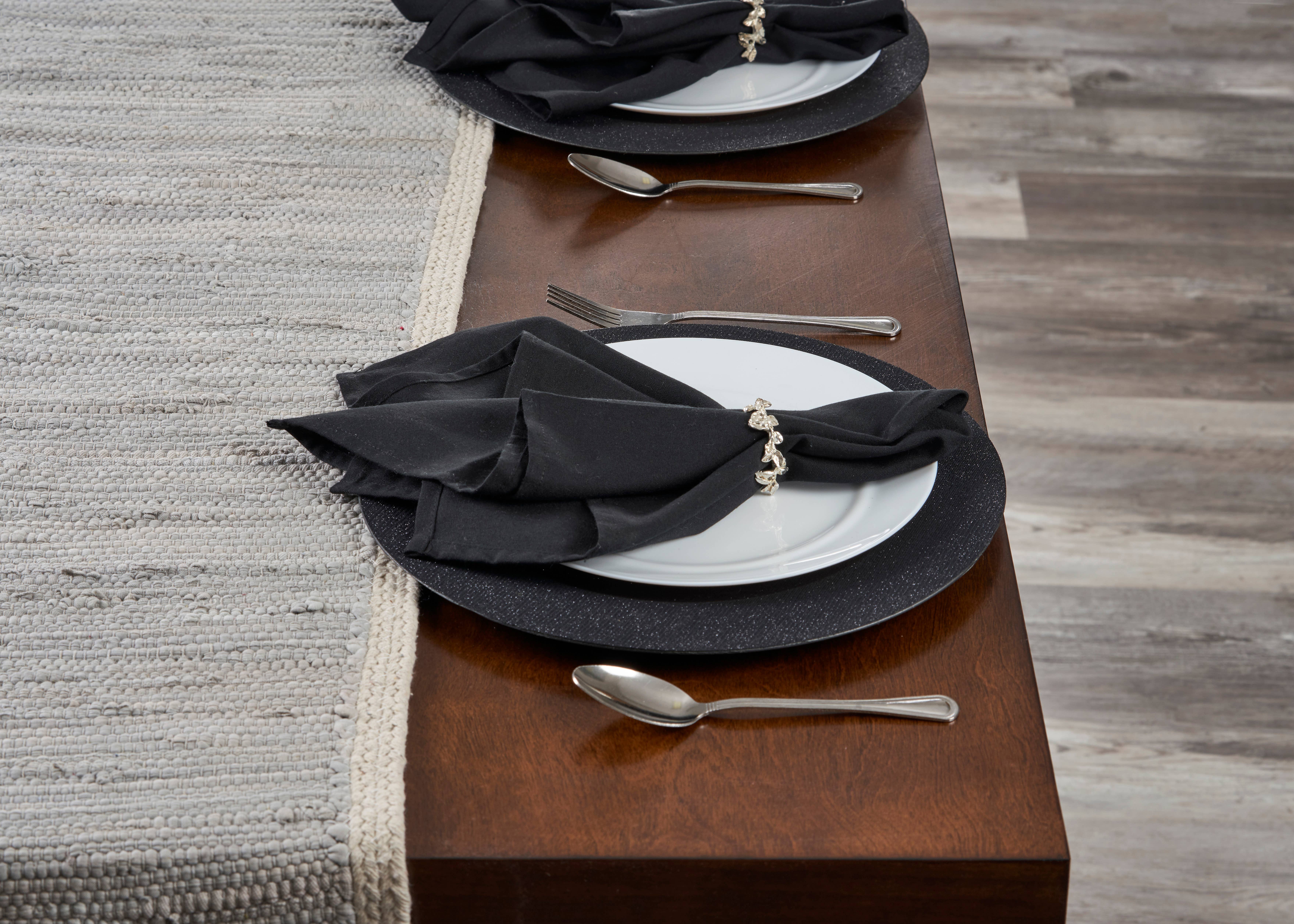 Bordered Light Gray Table Runner for wholesale on Faire2