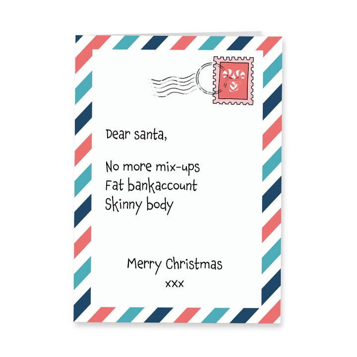 Wenskaart kerst - Dear santa voor wholesale door Deadpixel