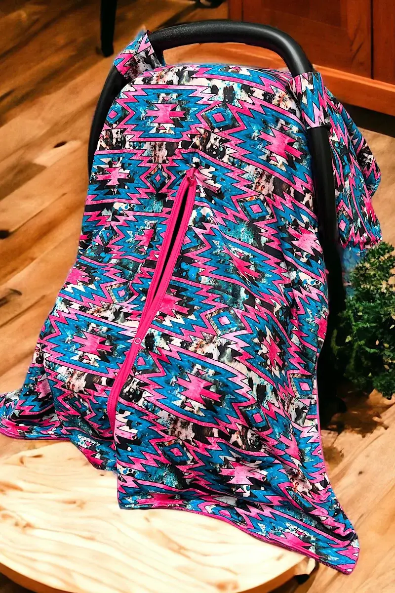 Kids Charm Online - Wholesale Car Seat Cover - Kids & Baby - AZTEC PRINTED CARSEAT COVER W/ORANGE SOFT FABRIC.2