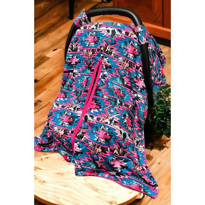 Kids Charm Online - Wholesale Car Seat Cover - Kids & Baby - AZTEC PRINTED CARSEAT COVER W/ORANGE SOFT FABRIC.2