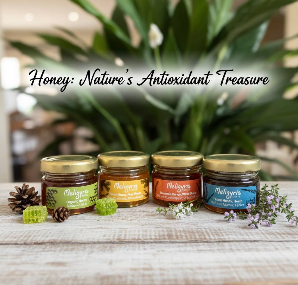ALETA FARMS - Wholesale Honey - 4 Seasons Raw Greek Honey Gift Box – 4 Mini Jars (30g Each)2