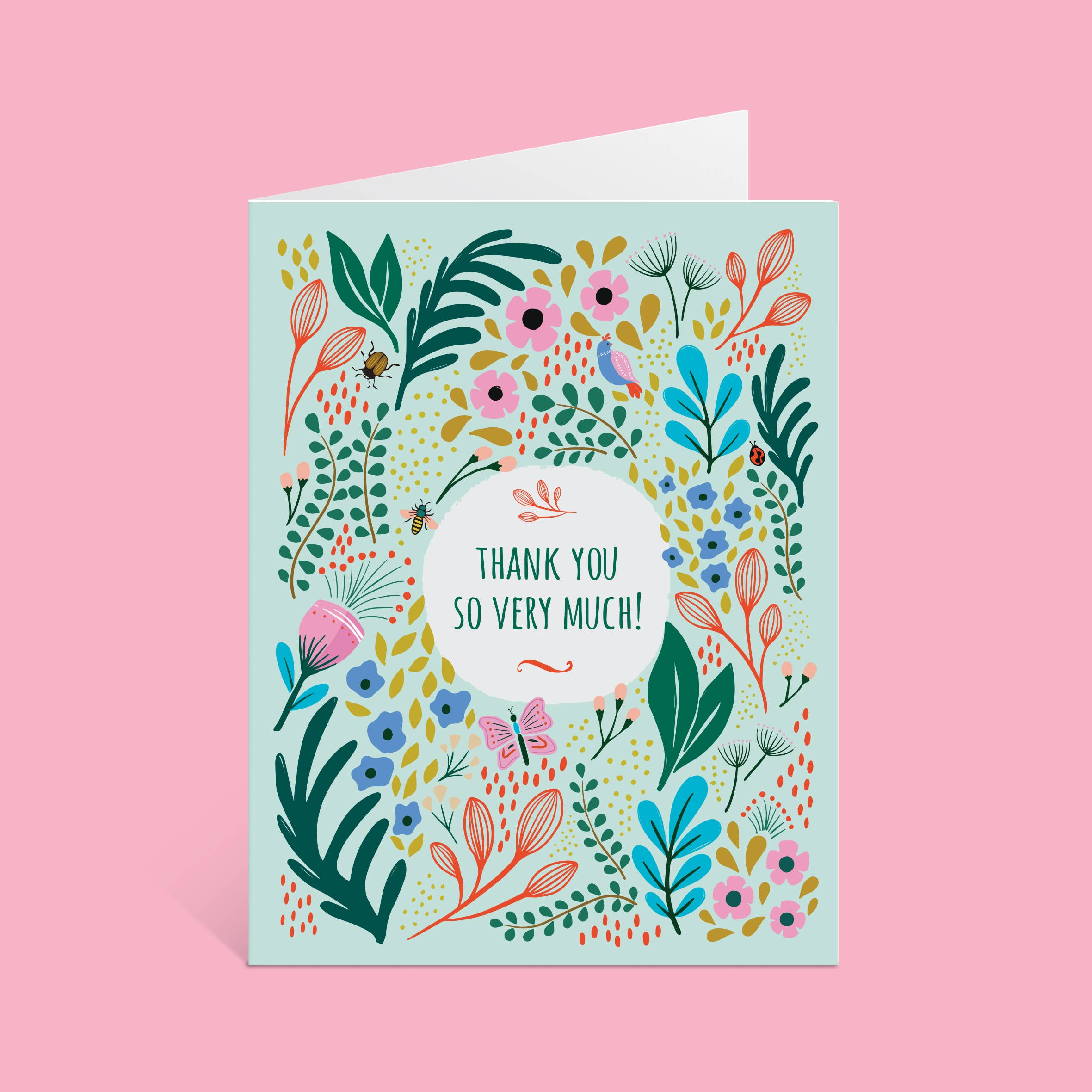 Lucy Loves Paper - Wholesale Thank You Card - Floral Spring Garden Thank You Card (A2)2