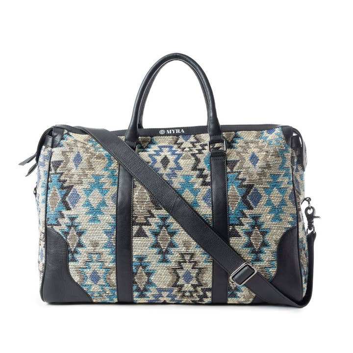 Sac de voyage Stallion Way en bleu pour la vente par Myra Bag
