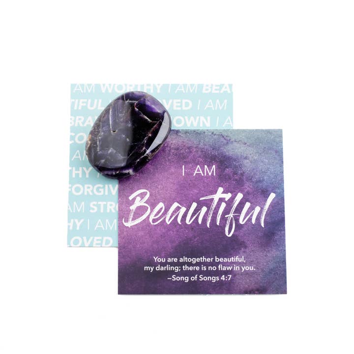 Silver Orange - Wholesale Spiritual Stone/Crystal - Affirmation Gems, scriptural card and crystal pocket stone