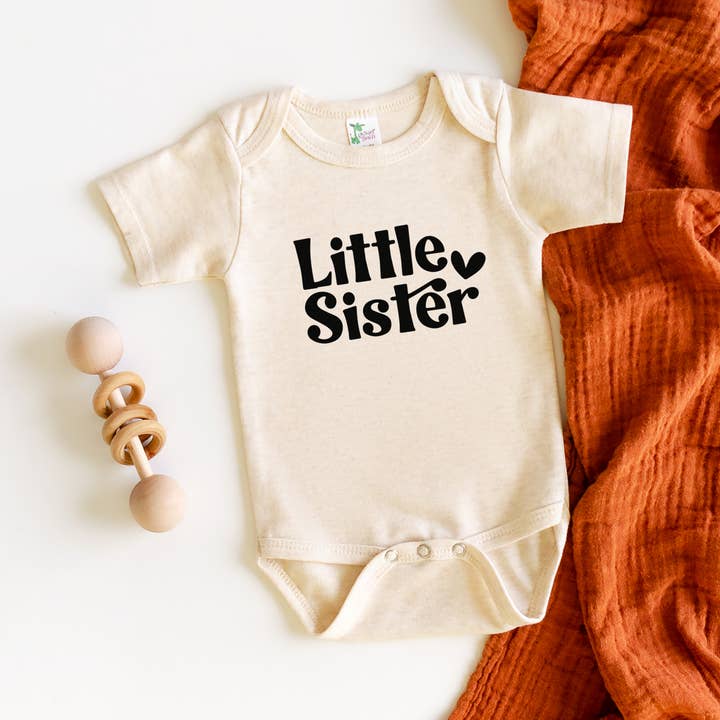 Bump & Beyond Designs - Wholesale Bodysuit (Non-Footed) - Baby - Little Sister, Gender Reveal Onesie for Baby Girl