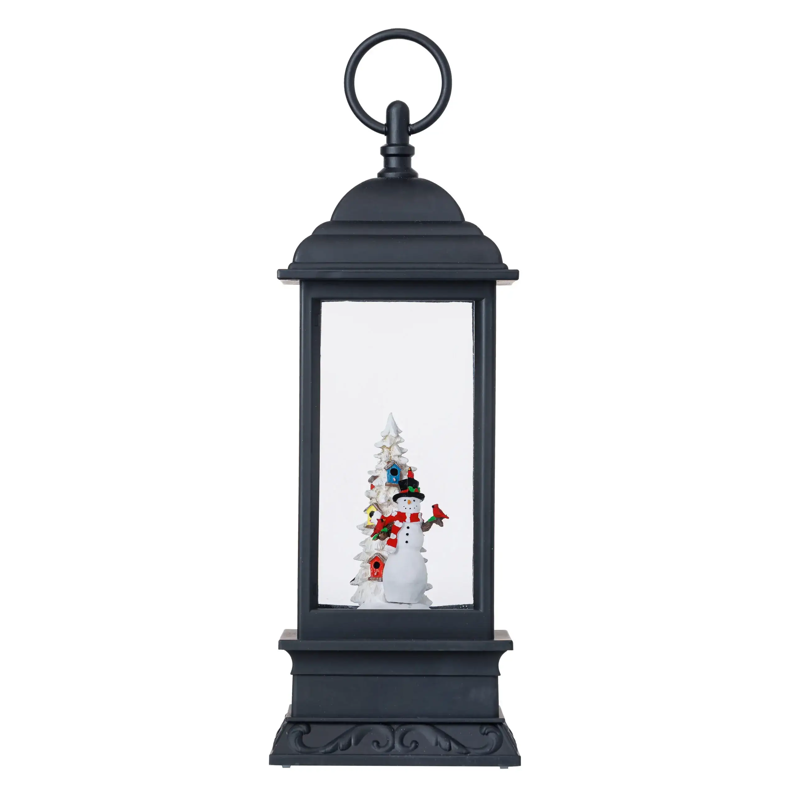 Second Nature by Hand - Vente Globe terrestre - Lanterne à eau en plastique à DEL de 11 po en forme de bonhomme de neige et d'arbre0