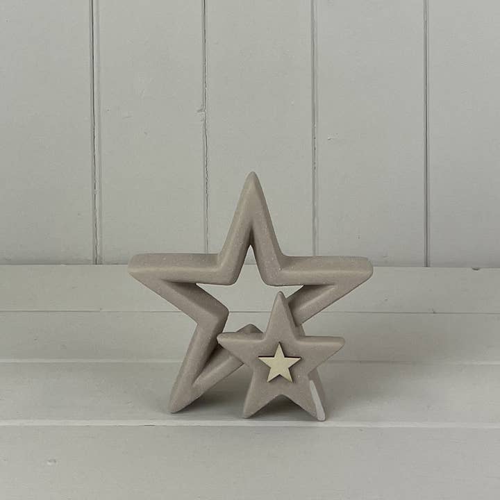 Sand Texture Effect Ceramic Star Decoration for wholesale by Satchville