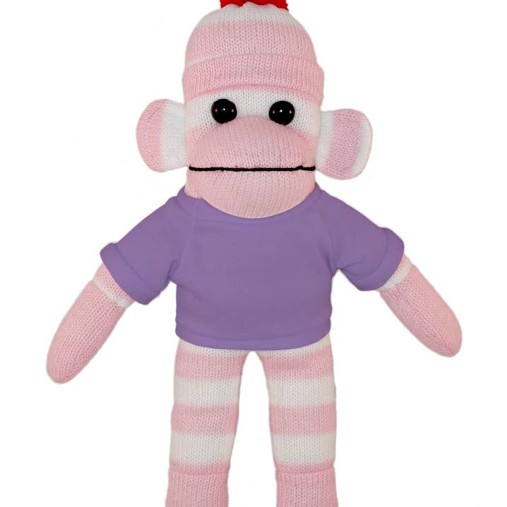 Plushland - Wholesale Stuffed/plush toy – Kids & baby - Pink Sock Monkey Bean Bag animal 10"5