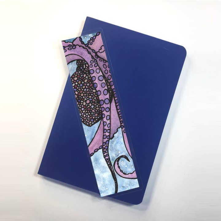 "Thankful Octopus" 2-Sided Bookmark for wholesale by PinkPolish Design