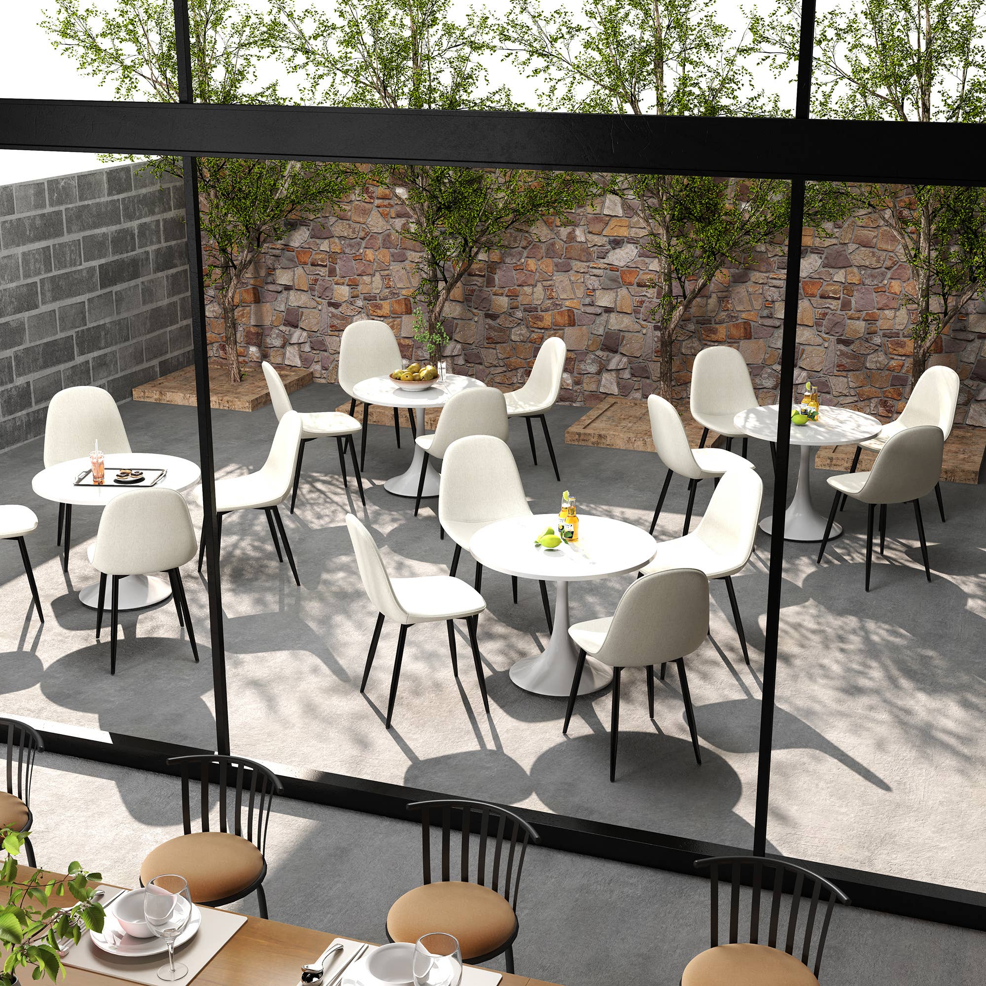 39F Inc. - Wholesale Patio Set - 5-Piece Round Dining Set-Clift Table with 4 Charlton Chairs7