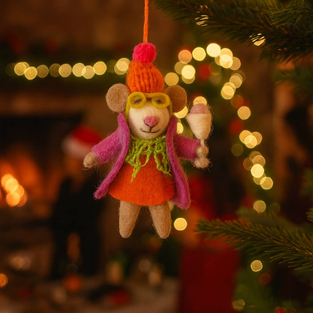 Felt So Good β wholesale Ornament β Handmade Felt Margie the Merry Mouse Christmas Decoration