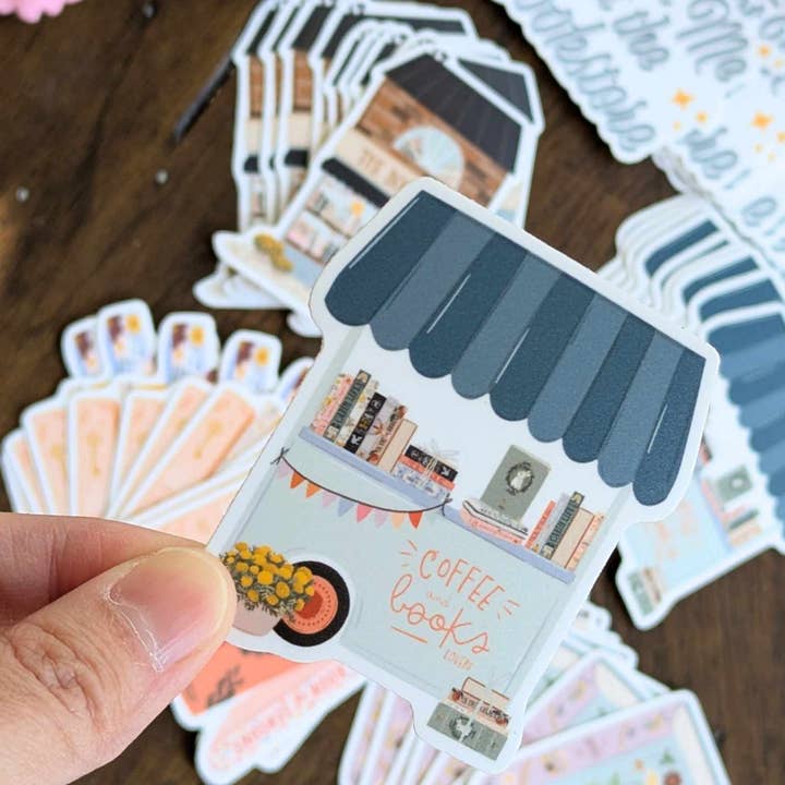 Elegance Create - Wholesale Sticker - Coffee and Books Cart Sticker3