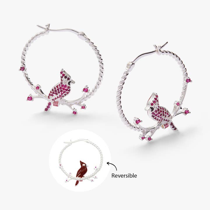 Cardinal Reversible Hoop Earrings for wholesale by Alex and Ani