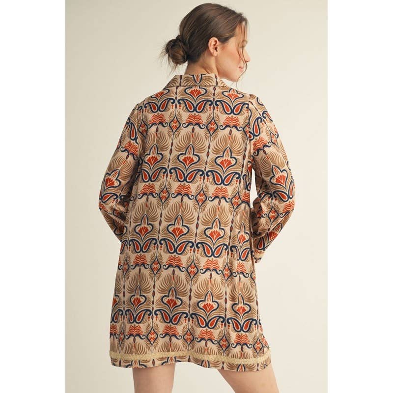 STYLE USA - Vente Robe – femme - NOUVELLE Robe droite à imprimé bohème1