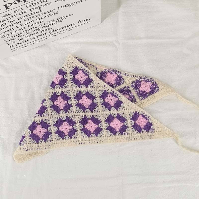 MKS America - Wholesale Bandana - Women's - Cherry Strawberry Floral checkered Crochet Bandana -56colors40