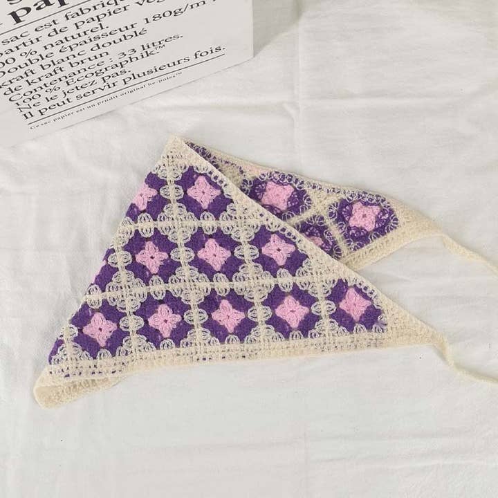 MKS America - Wholesale Bandana - Women's - Cherry Strawberry Floral checkered Crochet Bandana -56colors40