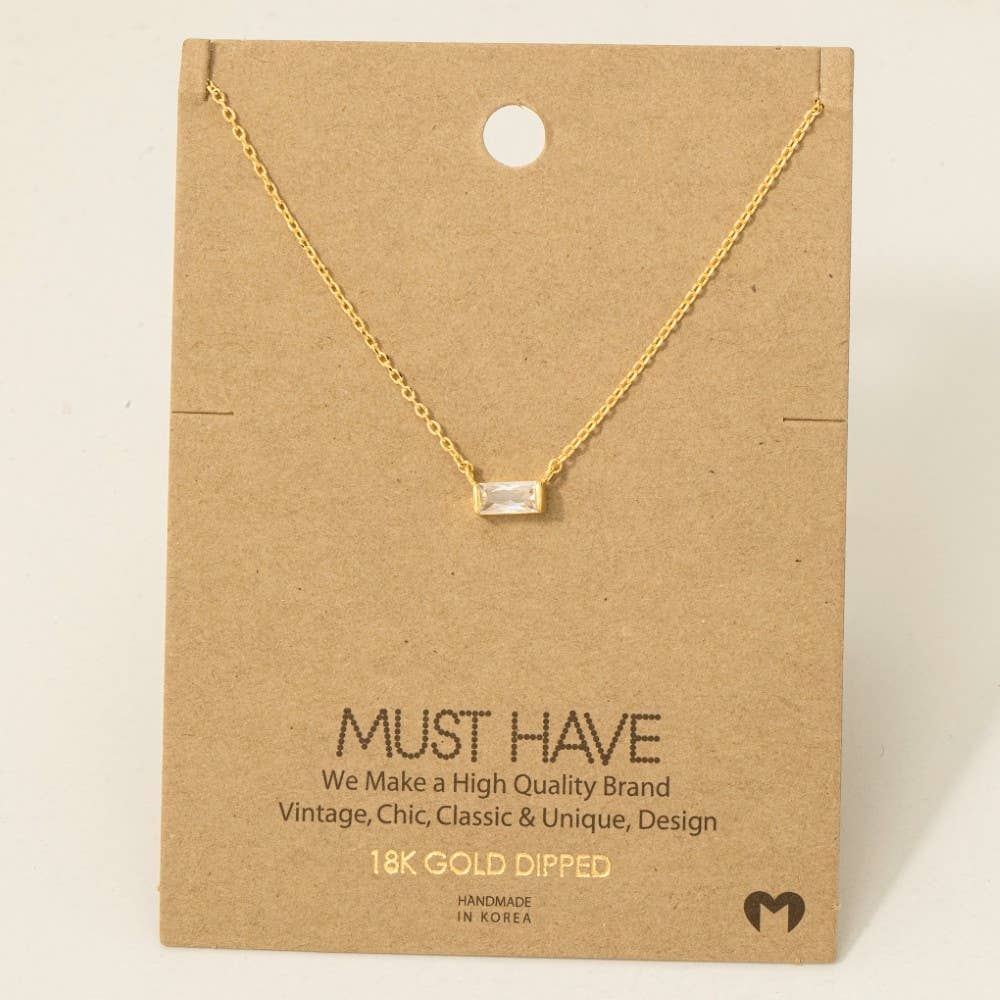 Fame Accessories - Wholesale Pendant/Charm Necklace - Mini Stud Rhinestone Pendant Necklace1