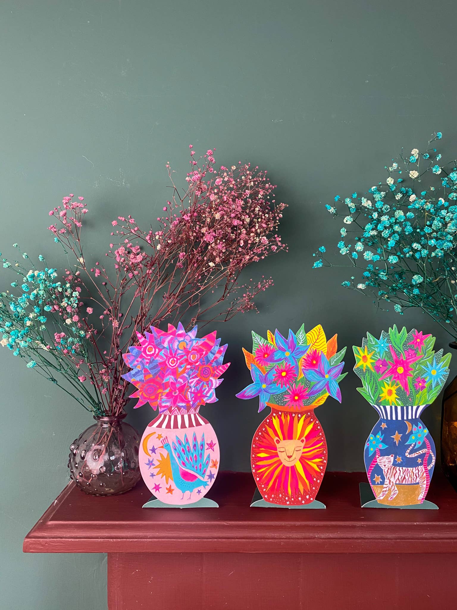 Hutch Cassidy - Vendita all'ingrosso Biglietti di auguri generici - Biglietto d'auguri con vaso pop-up magico a tigre3