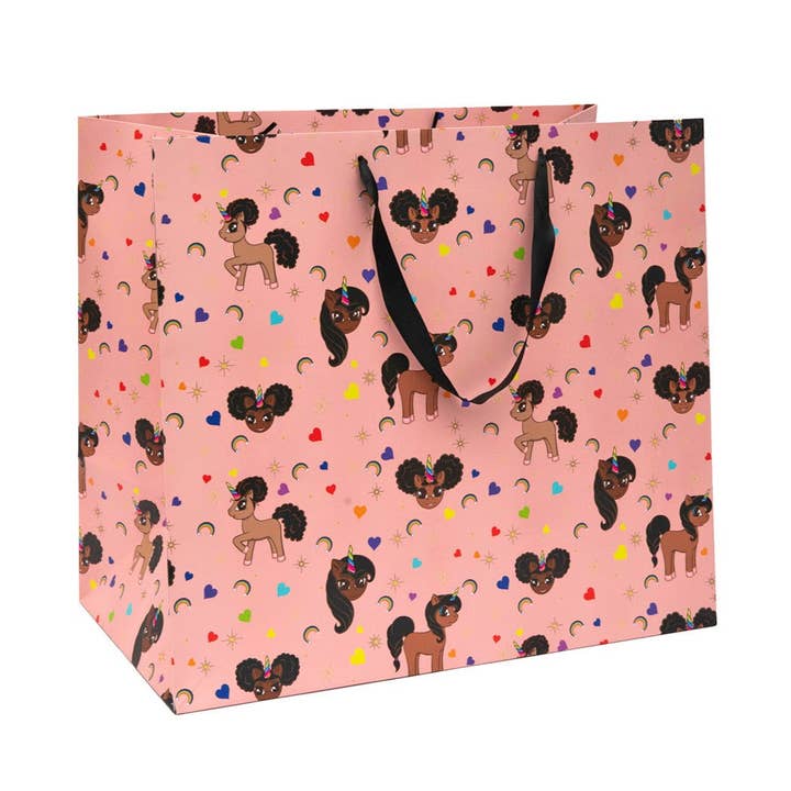 Gift Bag - Pink Signature Print Jumbo Horizontal for wholesale by YOUnicorn Kidz