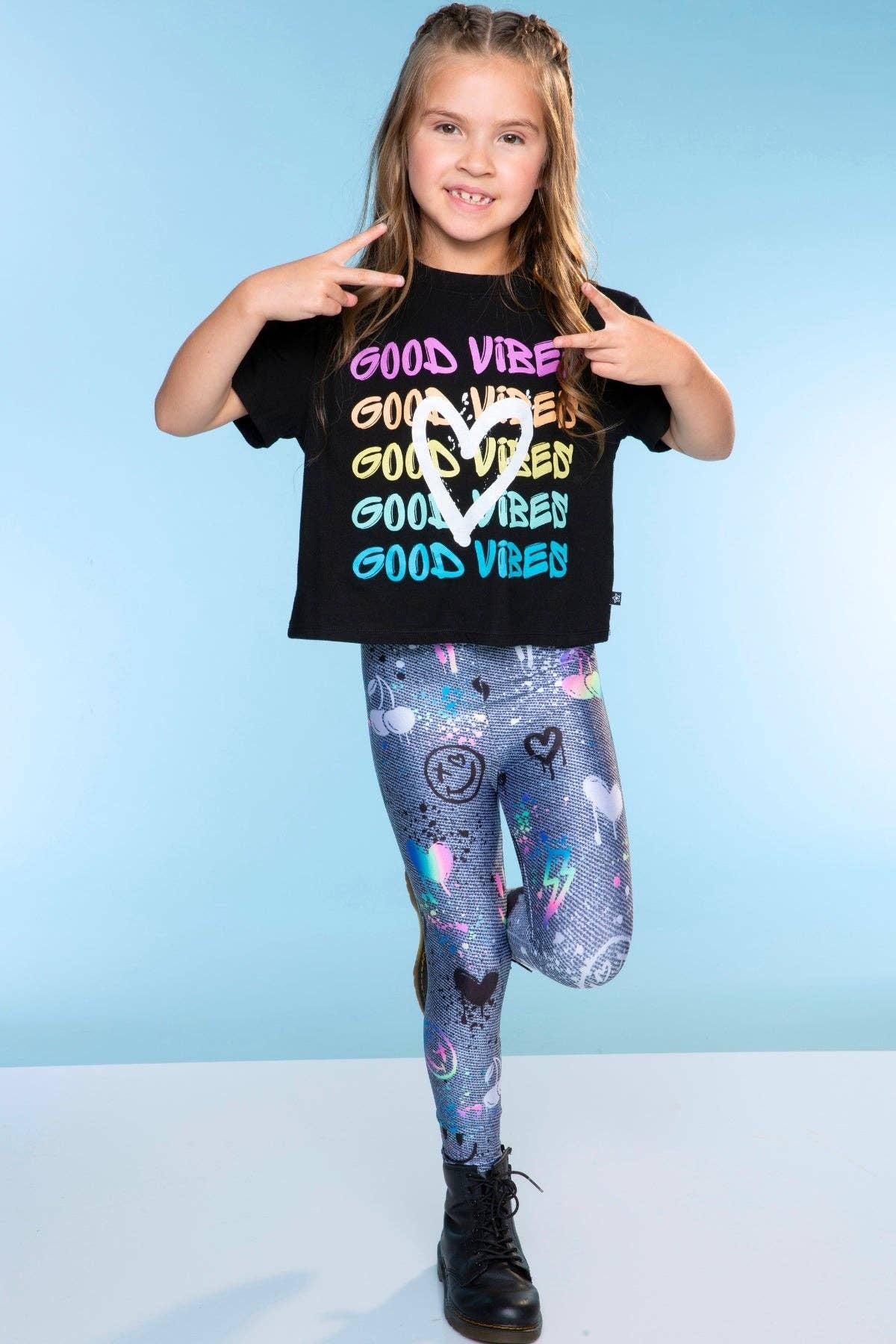 PixieLane - Wholesale Fashion Leggings - Kids - High Shine Long Legging3
