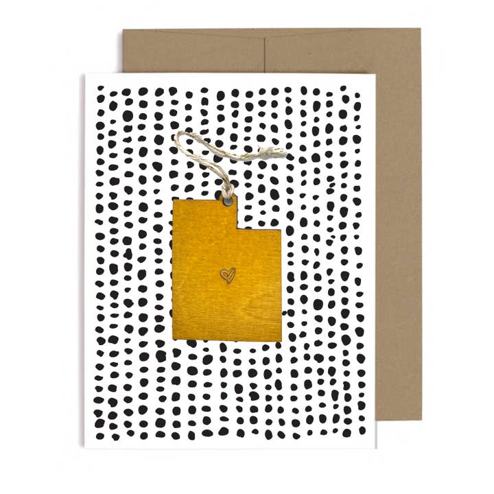 Ornement en forme de cœur Utah avec carte pour la vente par SnowMade