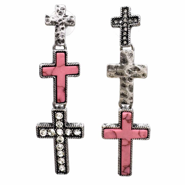 Lunar Deer - Wholesale Dangle Earrings - Three Cross Dangle Earrings2