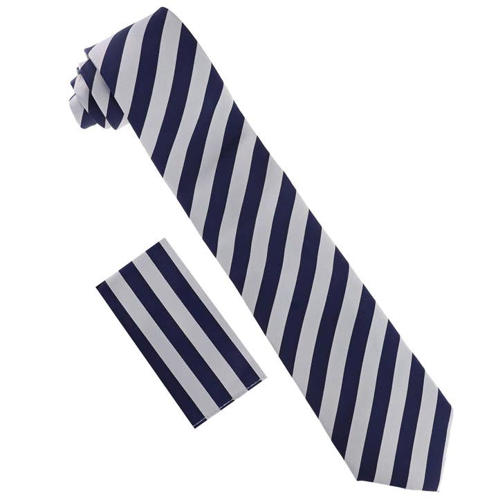 Dubal Brothers - Wholesale Necktie - Men's - Vittorio Farina Striped Necktie & Pocket Square by Classy Cufflinks14