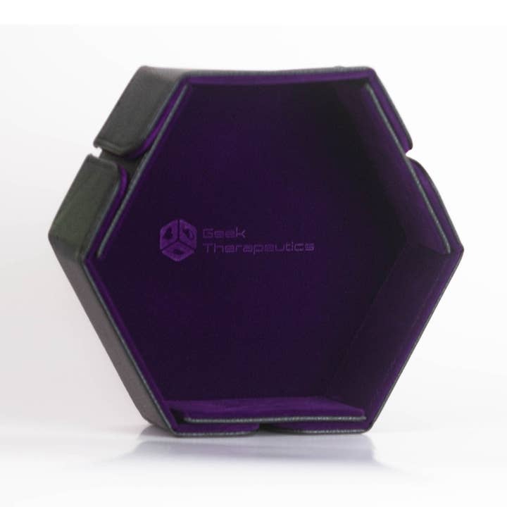 Purple Magnetic Travel Dice Tray for wholesale by Geek Therapeutics