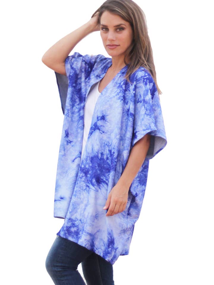 BRANDELIA – wholesale Kofta - Dam – Lång tröja · Batik Blue