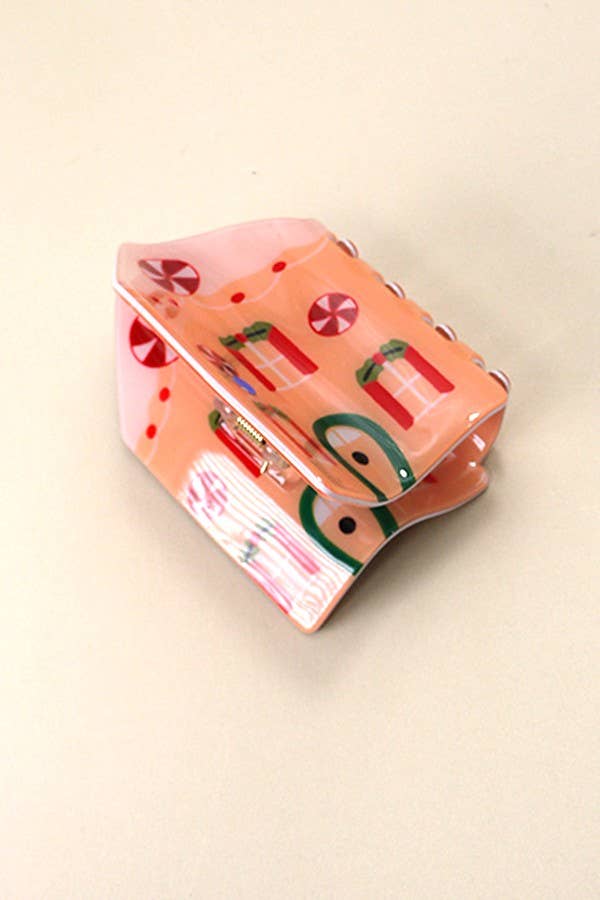 JOSSLYN by wall to wall - Wholesale Hair Clip - Women's - CHRISTMAS GINGER BREAD HOUSE HAIR CLAW CLIPS | 40H8141