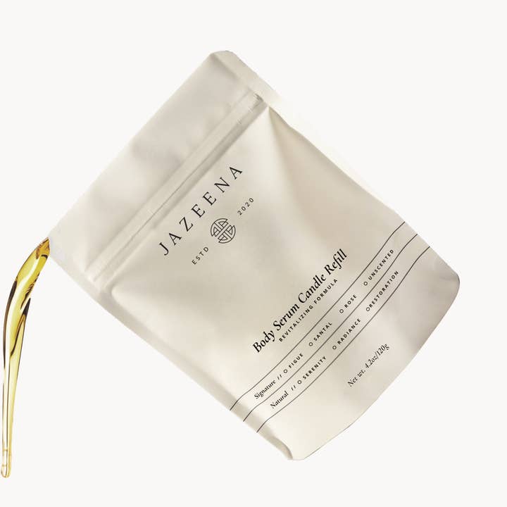 Recharge de Bougie Sérum pour le Corps | Compostable, Compatible Micro-ondes 4oz pour la vente par Jazeena