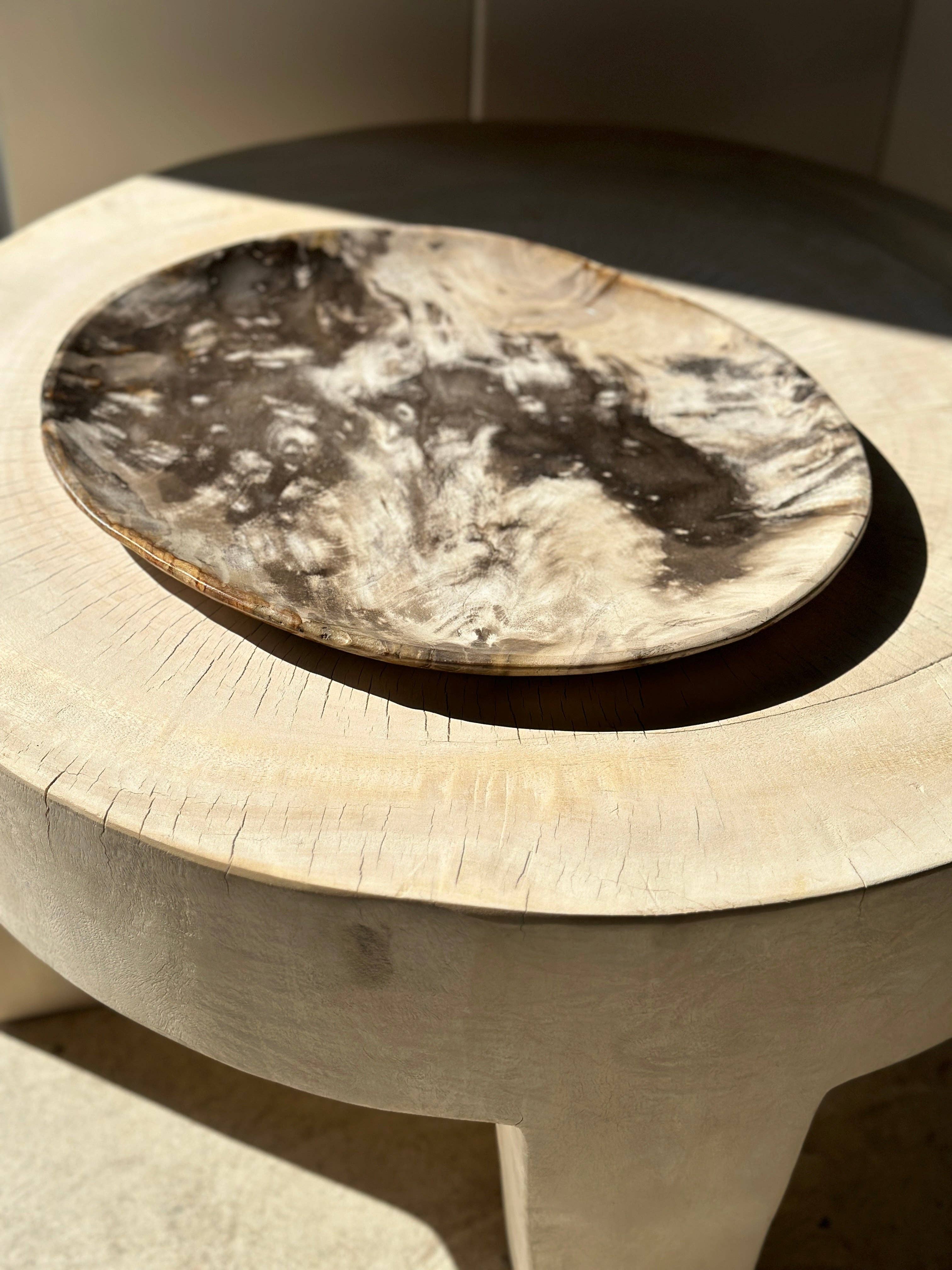 Office Objets - Vente Assiettes/plats/bols de décoration - Très grand vide poche ou plat en bois pétrifié38