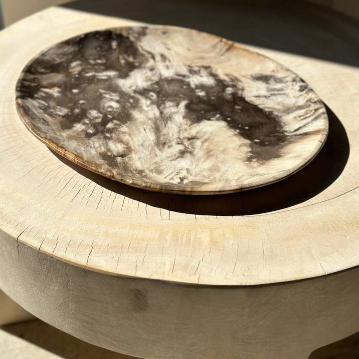 Office Objets - Wholesale Decorative Plate/Dish/Bowl - Very large catchall or dish in petrified wood38