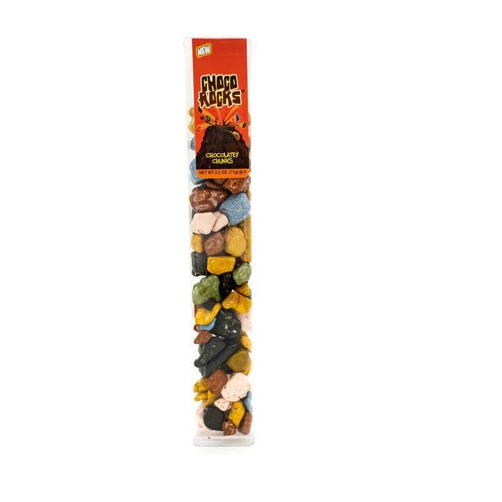 Grandpa Joe's Candy Shop - Wholesale Chocolate - Kimmie ChocoRocks, Chocolate Rocks, 2.5oz Tube, 12ct