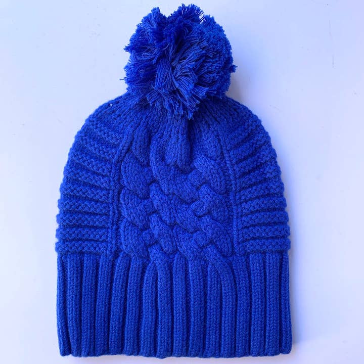 UP FOR ANYHTING 100% Cabo Jumbo de Lã Merino Pura e Gorro Fancy Rib com Pom Pom Pom de Lã Merino destacável, Rightly Royal por atacado de love Kate