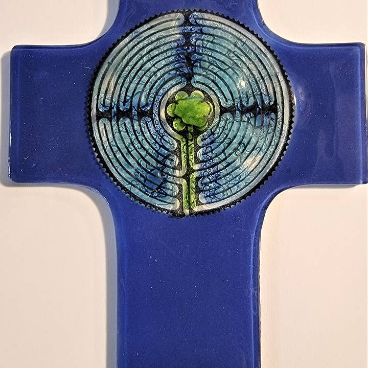 Pampeana - Vente Croix murales - Croix moyenne Blue Labyrinth