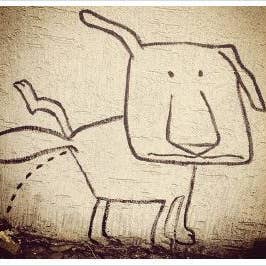 De Plassende Hond, Koreaanse Straatkunst voor wholesale door Retrospect Greeting Cards