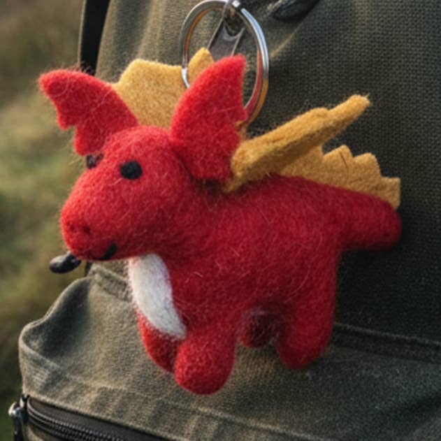 Llavero Decorativo de Dragón Rojo de Fieltro Hecho a Mano para venta al por mayor de Felt So Good