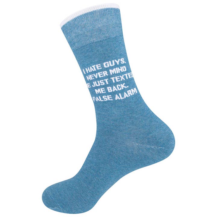 Funatic - About Face Designs - Nice Enough Merch Co - Wholesale Socks - Unisex - I Hate Guys. Socks | About Face Designs