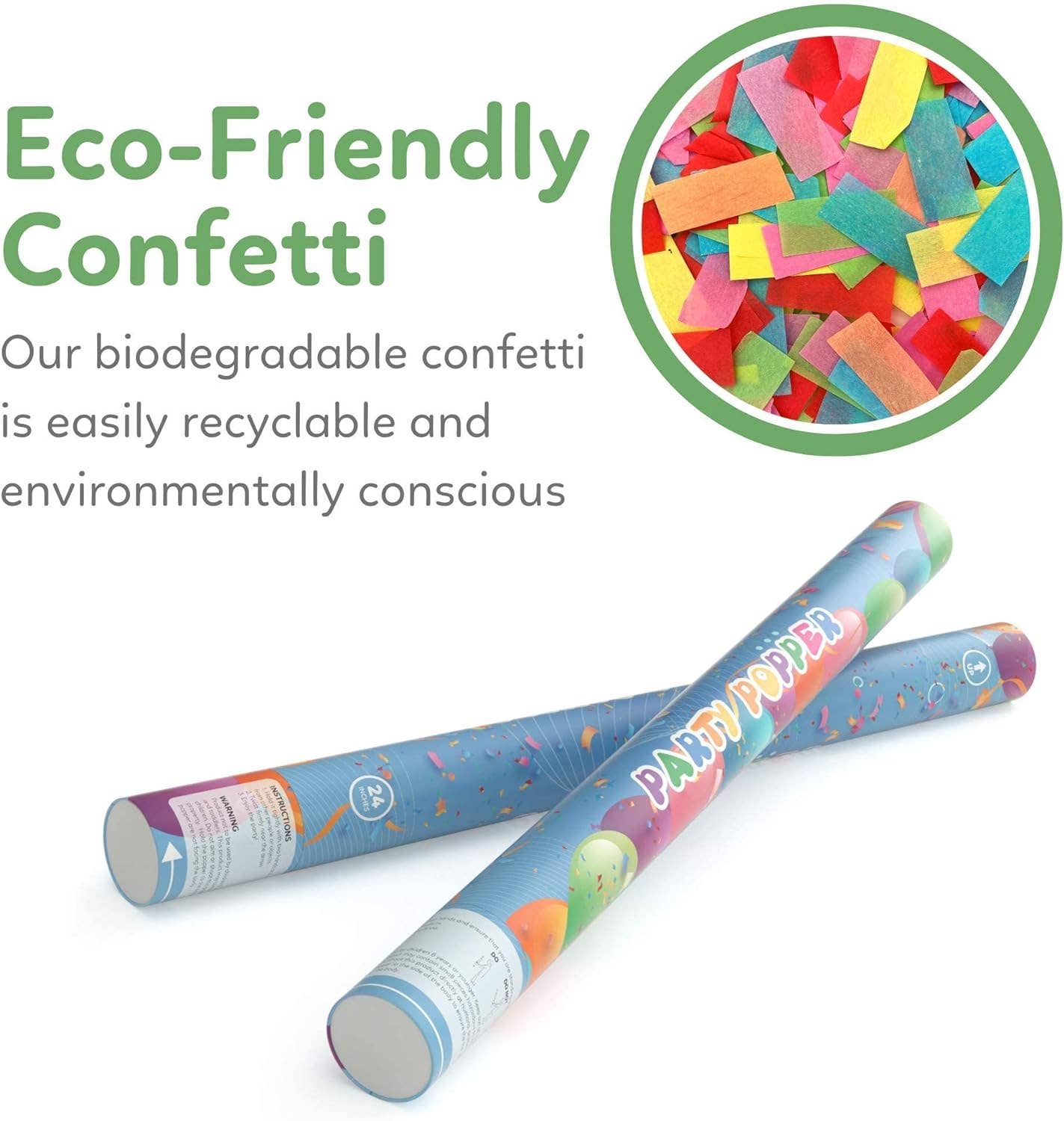 TUR Party Supplies - Wholesale Party Popper - Giant Biodegradable Confetti Cannons Party Poppers (2 Pack)1