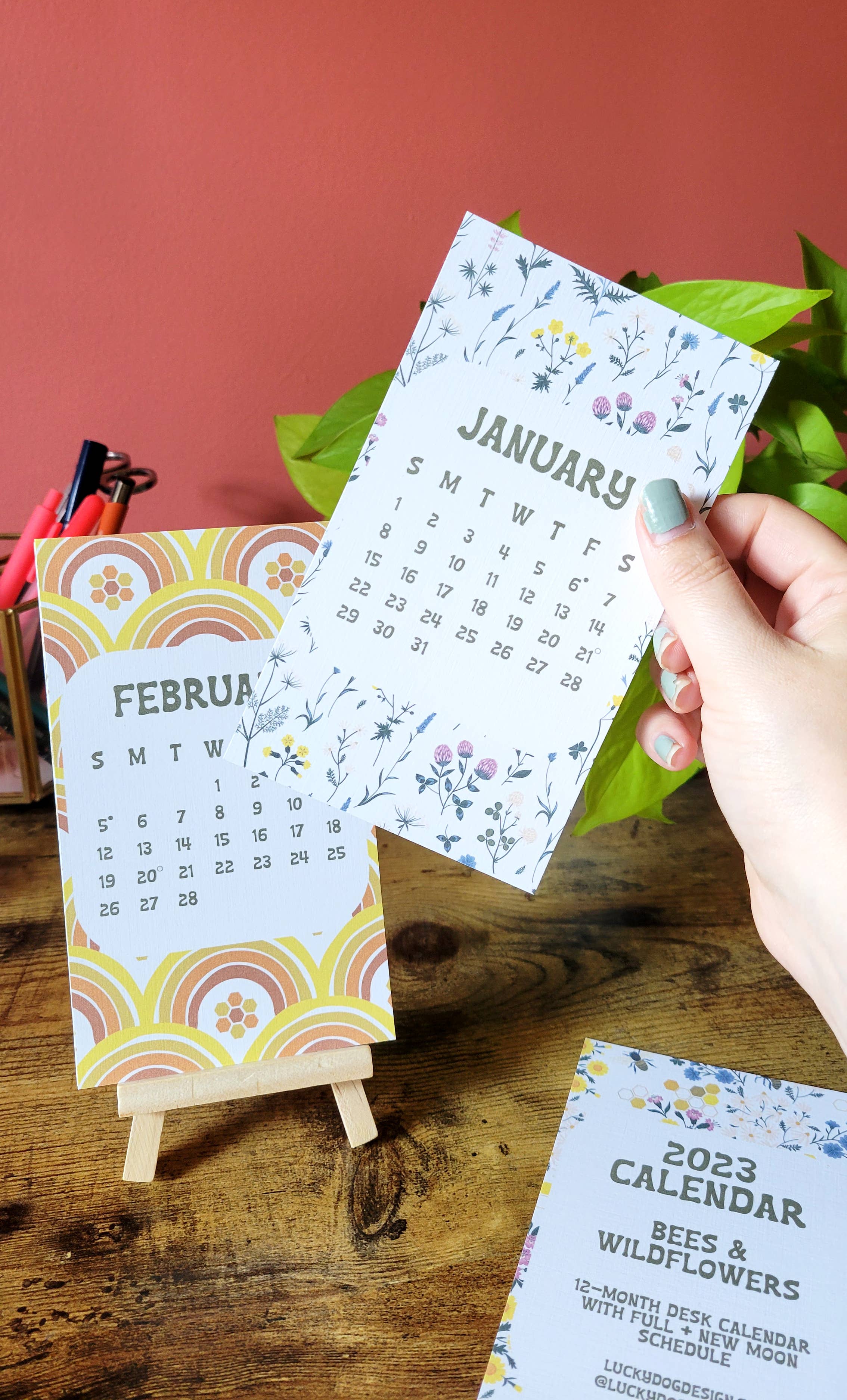 Lucky Dog Design Co. - Wholesale Calendar - Bees & Wildflowers 2026 Desk Calendar4