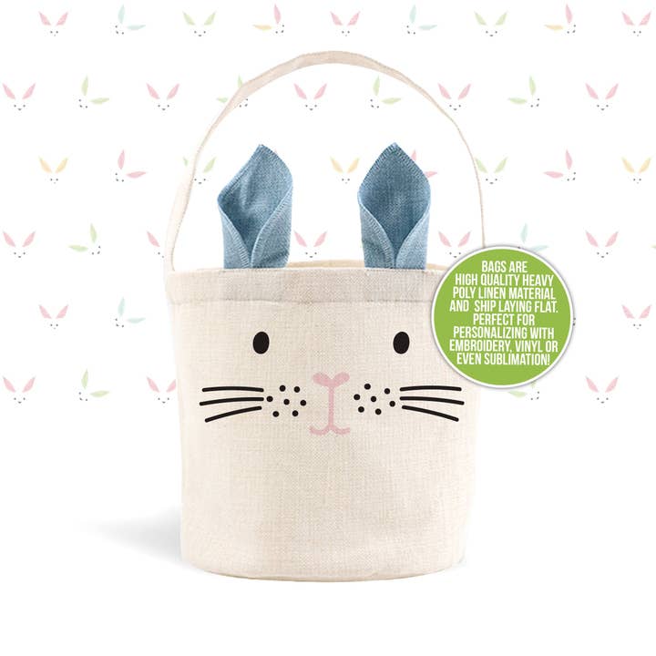 ZA Handmade Wholesale - Wholesale Basket - Kids & Baby - Easter basket | bunny face bag pink or green or blue bunny e1